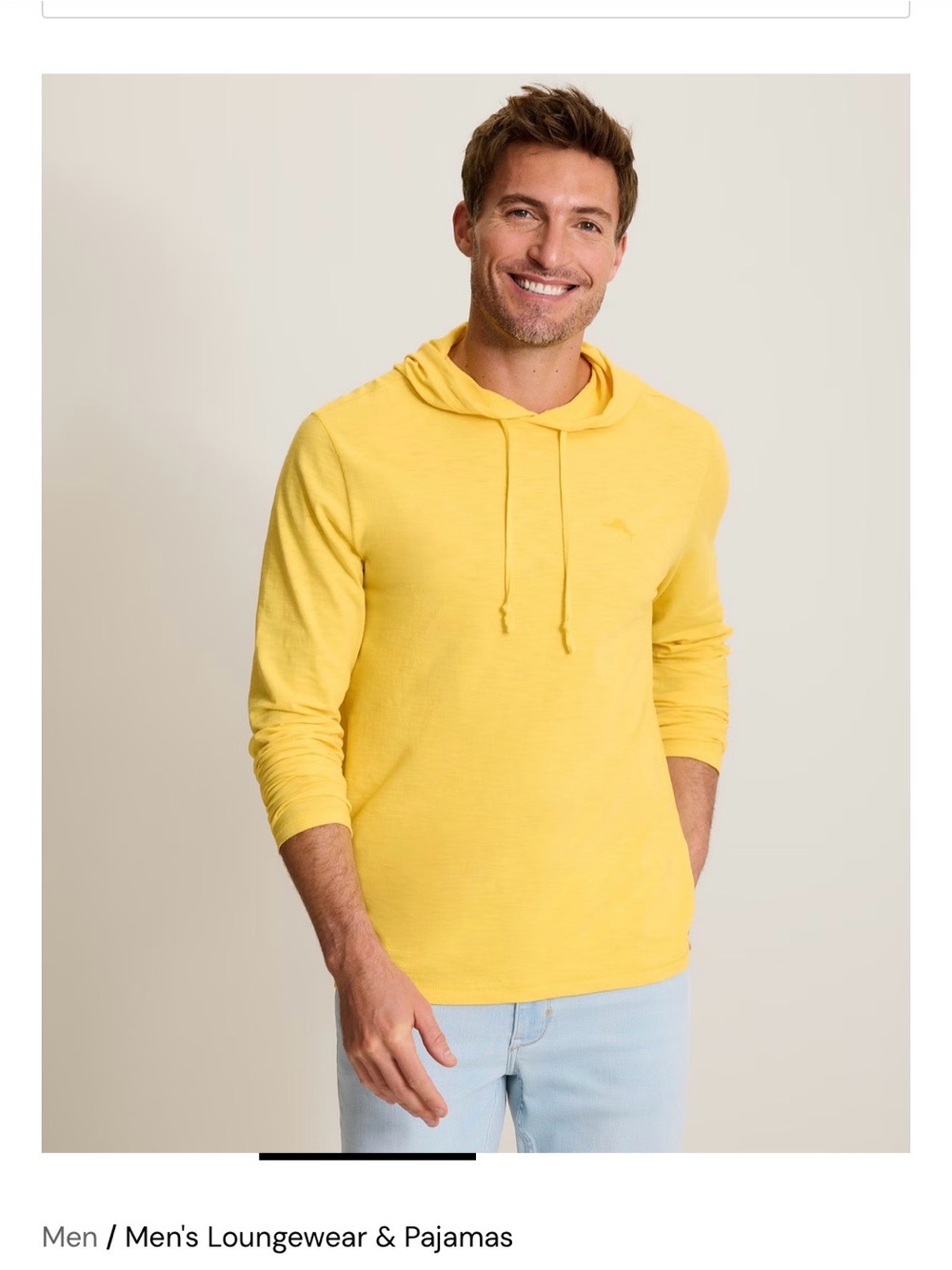 New With TagsTommy Bahama Bali Beach Yellow Lightweight Hooded Long-Sleeve Shirt